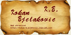 Kokan Bjelaković vizit kartica